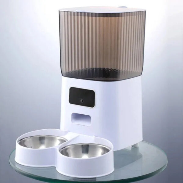 b766eb4094ac9ab2 5L Double Bowls Automatic With Camera Cat Dry Food Video Dispenser Pet Smart Voice Recorder Auto Feeder For Dog