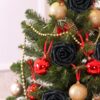 b77974a648418e19 MACTING 30PCS Artificial Glitter Flowers, Black Fake Roses with Stem for Valentines Day Tree Ornaments Party Wreath Home Spring Indoor Decorations