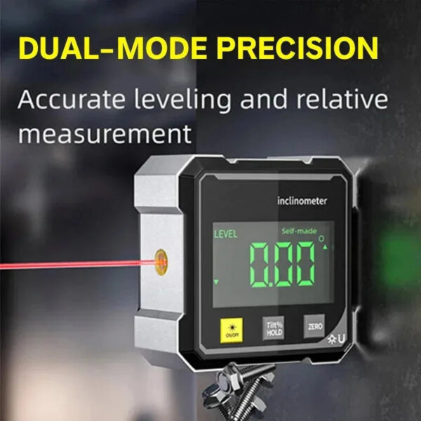 b7863a3c4d4c1584 NEW 4-Side Magnetic Digital Angle Gauge With Laser Electronic Protractor Horizontometer Inclinometer Angle Ruler Slope Measuring