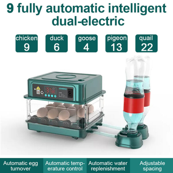 9-15 eggs incubator for Chicken Goose Bird Quail Automatic Equipment Hatchery Incubation Tools EU/US/UK Plug