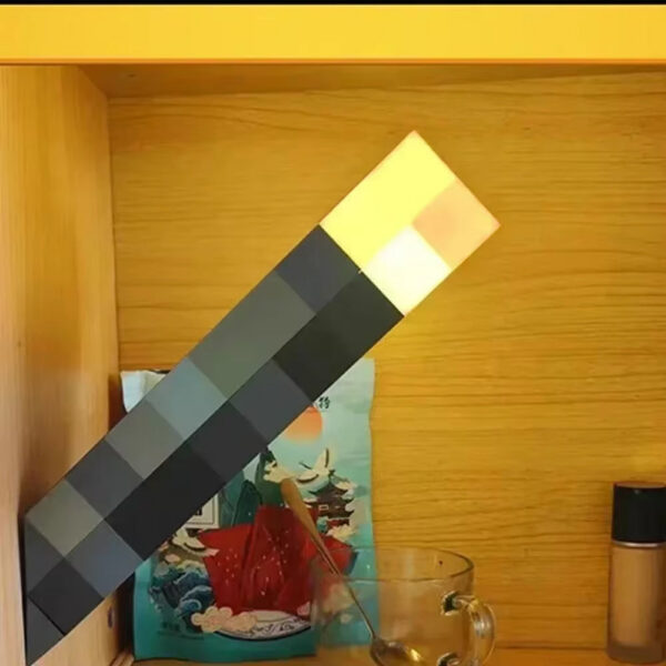 Minecraft Brownstone Torch Lamp Figure 4 Colors Bedroom Decorative LED Night Light USB Charging with Buckle Kids Toy Gift