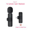 Mini Portable Wireless Tie Microphone Lavalier Mic For Iphone Android MobilePhone Interview Recording Live Vlog Broadcast Gaming