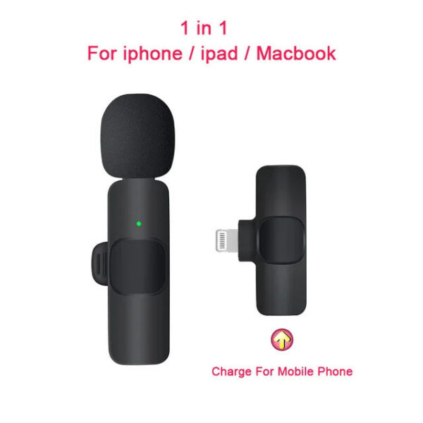 Mini Portable Wireless Tie Microphone Lavalier Mic For Iphone Android MobilePhone Interview Recording Live Vlog Broadcast Gaming