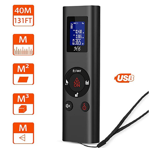 b7b43276cc3f9b85 40M Smart Digital level Laser Range TYPE C USB Charging Rangefinder Mini Handheld Distance Measuring Meter