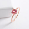 b7b72742c3c1ab78 Sterling Sier Rose gold Single diamond inlaid round candy light six-claw elegant pomegranate ruby women's ring