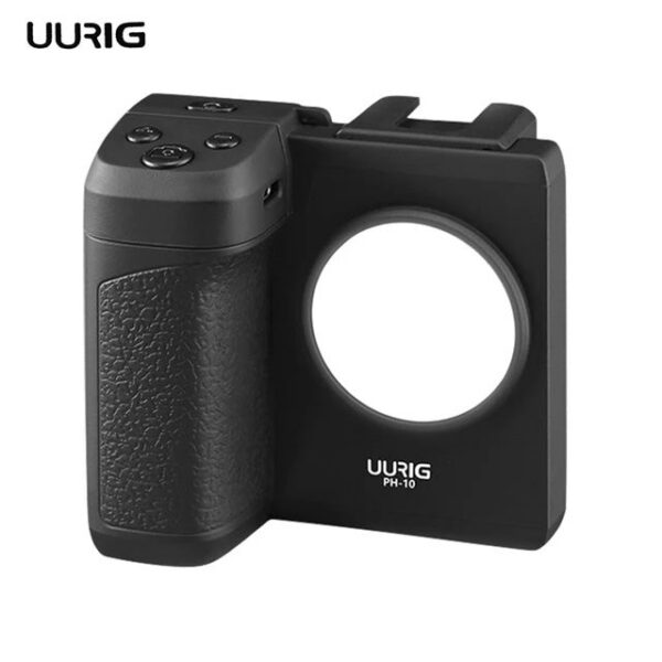 UURIG PH-10 Wireless Handle G rip Holder Stabilizer Smartphone Vlog Remote Control 1/4"LED Light for i Phone Android