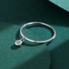 NEW Classic Round Small Diamonds Couple Ring For Women Genuine Sterling Sier Simple Crystal Anniversary Gift Jewelry
