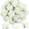 Kesoto 50pcs Pink Roses Artificial Flowers Bulk, 1.6" Small Silk Fake Roses Flower Heads for Decoration, Crafts, Wedding Centerpieces Bridal Shower Party Home Decor