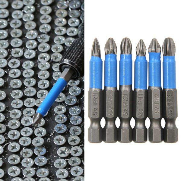 12pc S2 Steel Anti Slip Head Cross Electric Screwdriver Tool Set PH1/PH2/PH3/PZ1/PZ2/PZ3