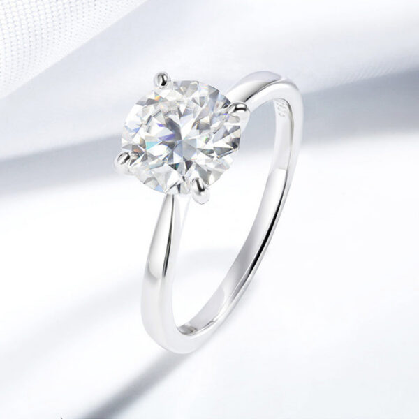 Smyoue White Gold 2ct 100% Moissanite Engagement Ring for Women S Sterling Sier Lab Diamond Promise Wedding Band Jewelry