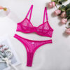 Sexy Polka Dot Half Cup See Through Sheer Push Up Bra And Thong Underwear Sets Ultra Thin Transparent Basic Erotic Lingerie Set