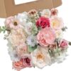 b7fdf14a7fc9e3eb YYHUAWU Artificial Flowers Combo Set Fake Flower Leaf Box with Stems for DIY Wedding Bouquets Centerpieces Arrangements Baby Shower Party Home Decorations