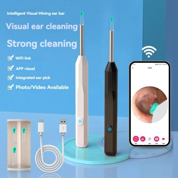 Wireless Wax Remover Luminous Otoscope Cleaner 1296P HD Visual Ear Sticks Endoscope Mini Camera Health Care