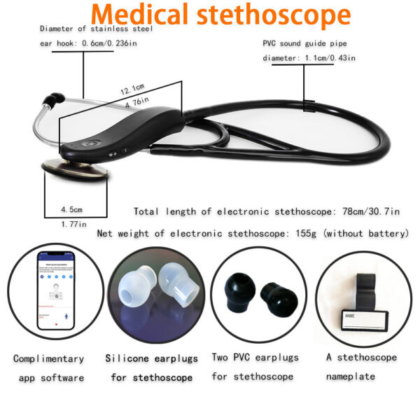 New Electronic Medical Bluetooth Digital Intelligent Stethoscope Doctor Nurse History Record Storage Multi-user estetoscópio