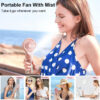 b8359b6339a7f502 Mist Portable USB Rechargeable Handheld with Humidifier Mini Water Spray Hand Fan