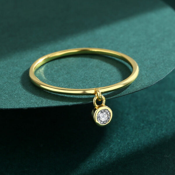 b83aa1a4f2fc309b NEW Simple Gold Small Round Diamond Crystal Couple Ring For Women Authentic Sterling Sier Anniversary Gift Jewelry