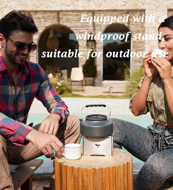 b8449843bdaa284a Portable Alcohol Camping Stove Set with Windscreen, Storage Bag, 2 Liquid Bottles,Stable Support Wind-Resistance Camp Stove for Outdoor Camping Hiking Cooking, Brown (Brown-2)
