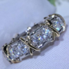 Cross 10K Gold 4mm Lab Diamond Ring sterling sier Engagement Wedding band Rings for Women men Party Dropshipping Jewelry