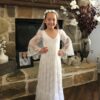 b84e6b91d4d5afae 2-11Years Boho Flower Girl For Wedding Girls Junior Bridesmaid Dresses First Communion Dress Lace Bohemian Gown