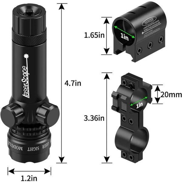 Rifle Green Red Dot Laser Sight 532nm Scope with Pressure Switch Picatinny and Mounting Hunting Riflescope