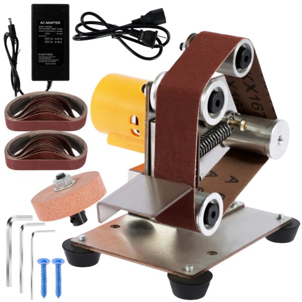 Mini Belt Grinding Machine Tool Sharpening Machine Sanding Grinding Electric Multifunctional Sander Polisher Machine Adjustable