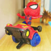 b869eca332118f77 Spiderman Automatic Flip Rotation Skateboard Acousto-Optic Car Ultraman Electric Music Toy Stunt Scooters Christmas Toys