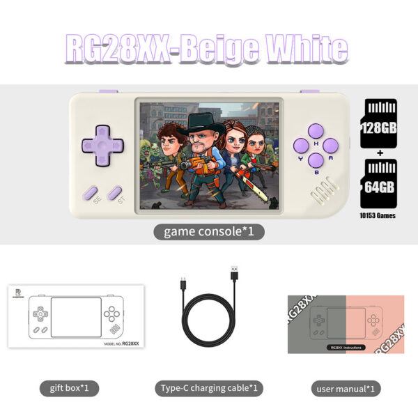 ANBERNIC RG28XX Retro Handheld Game Console 2.83-inch IPS Screen ux OS Built-in 3100mAH Battery 64G TF Card 5516 Games