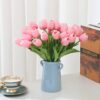 b872870e21882188 Dark Pink Tulips Artificial Flowers 20Pcs Real Touch Faux Fake Tulips Flowers for Home Office Wedding Decor Artificial Tulips Flower Arrangement Bouquet Faux Flowers for Decoration