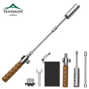 b87bc173da1bc50a Wood Handle Removable Three-stage Burner Outdoor Camping Torch Cooking Bbq Igniter Cassette Gas Tank Highpower Flame Gun