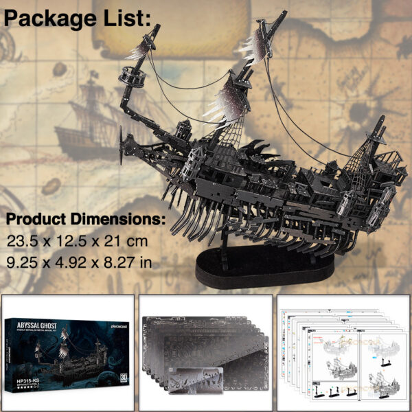 b87c0f704ed6c781 Piececool 3D Metal Puzzles Pirate Ship Building Blocks The Queen Anne's Revenge DIY Boat Toys Jigsaw Christmas Gifts for Adult