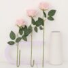 15Pcs Artificial Roses Velet Real Touch Single Stem Fake Roses Silk Realistic Bouquet Flowers Arrangements Home Office Garden Grave Party Wedding Decoration(Light Pink-15p, Blossom Roses)