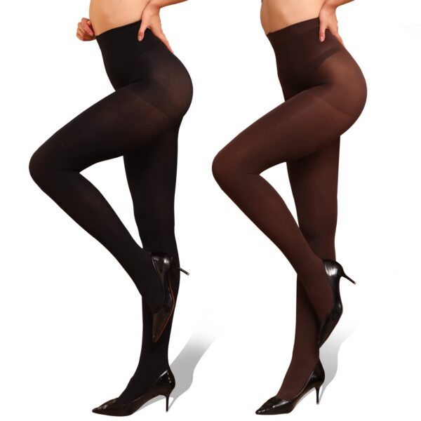 b886e7b8288fbda5 WAKUNA 2 Pairs Pantyhose Opaque Tights 40D Resistant Control Top