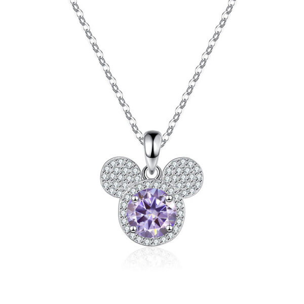 b88970257819bc68 JoyceJelly S Sterling Sier Pendant 1 Carat Moissanite Diamond Necklace Women's Fashion Jewelry Rat Head Mouse