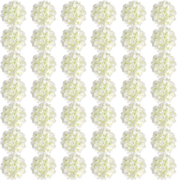 Auihiay 64pcs Silk Hydrangea Artificial Flowers, Artificial Hydrangea Flowers with Stems, Full Hydrangea Flowers for Wedding Centerpieces, Home, Garden, Party Decoration (Blue)