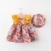 b89613e2904dba23 2Pcs/Set Summer Sleeveless Children Costume Flower Cotton Baby Clothes Dresses For Girl Fashion Kids Outfits 0 To 3 Years + Hat