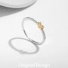 b8a1a0bcdf0f74c9 MODIAN 925 Sterling Silver Simple Romantic Heart Finger Ring Trendy Metallic Contrast Design Rings For Women Fine Jewelry