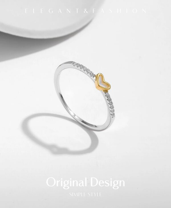 b8a1a0bcdf0f74c9 MODIAN 925 Sterling Silver Simple Romantic Heart Finger Ring Trendy Metallic Contrast Design Rings For Women Fine Jewelry