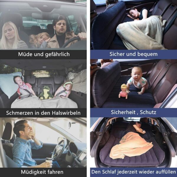 QDH Auto Matratze SUV Luftmatratzen Camping Aufblasbare Matratze Aufblasbares Bett für den Auto-Rücksitz-Dickere Luftbett für Reisen Camping Outdoor Aktivitäten