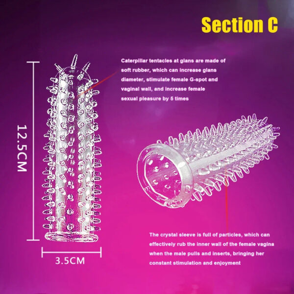 b8b792edb0244ef0 Spike Penis Sleeve Reusable Condoms Sex Toys for Men Delay Ejaculation Penis Sleeve Contraception Cock Ring Extender 남성전용기구
