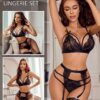 Avidlove Women Lingerie Set Lace Teddy Strap Babydoll Bodysuit with Garter Belts