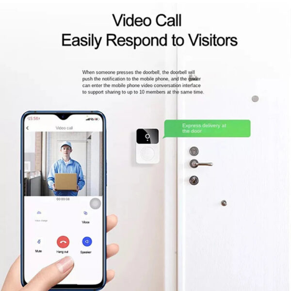 b8cac0ca72b6fa8d Tuya Wireless Video Doorbell Camera WIFI Night Vision Smart Home Security Outdoor HD Door Bell Two Way Intercom Voice Change