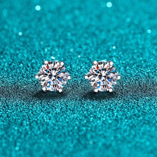 b8da145ad039174d KNOBSPIN Moissanite Stud Earrings 18K White Gold Plated Sterling Silver D VVS1 Round Cut Lab Diamond Screw Ear Studs For Women