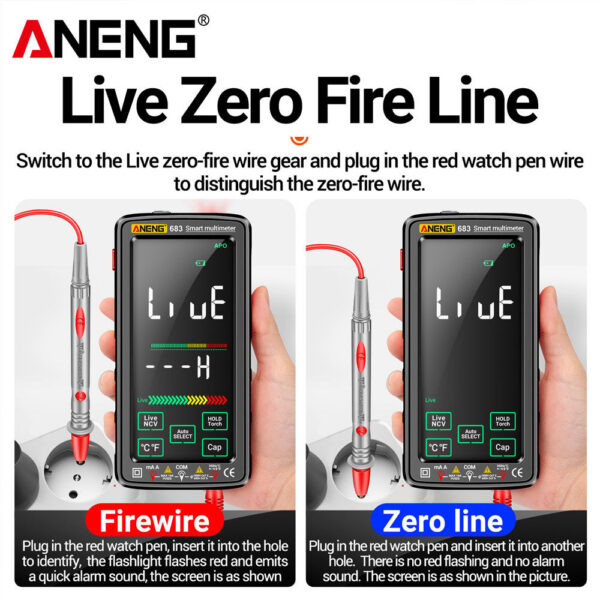 b8dd6f0f428b8455 ANENG 683 Smart Multimeter High-end Touch 6000 Counts Multimetro Test Rechargeable Multitester AC/DC Voltage Tester Current Tool