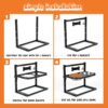 SHAINFUN Elevated Dog Bowls for Medium Dogs and Cats - Raised Cat or Dog Bowl Stand with Adjustable Height and Two Stainless Steel Food Bowls - Ideal for Medium and Small Dogs and Cats.