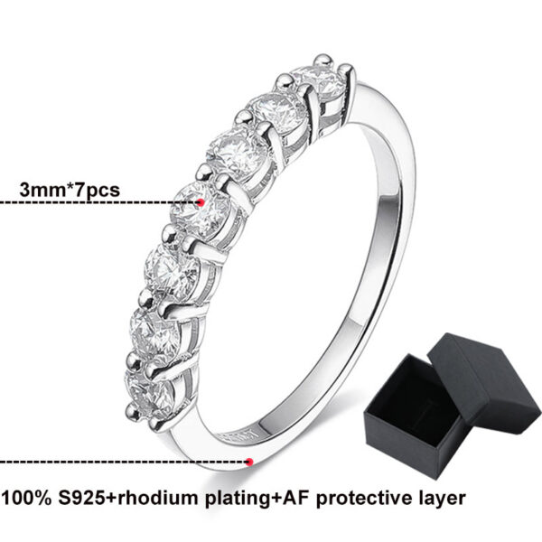b907c06c6b25f6a8 Smyoue 0.7CT 3mm Gemstone Moissanite Rings for Women S Sier Matching Wedding Diamonds Band Stackable Ring White Gold Gift