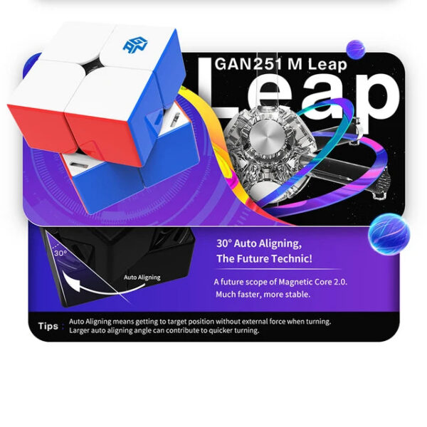 [Picube] GAN251 M Pro Air Leap 2x2 Magnetic Speed Cube Professional GANCUBE 251M 2x2x2 Mangetic Cubo Puzzles GAN251 Magic Cubo