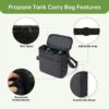 Heavy-Duty Water-Resistant 1 lb Propane Tank Carry Bag with Padding | 2 Cylinder Camping Gas Cylinder Storage Bag with Adjustable Strap, 3-Side Pockets & Detachable Dividers