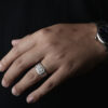 Business temperament GRA ring a caramossian stone heart eight arrow cut classic fashion crown full diamond men's je