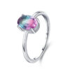 b9452e34464041d0 Modian Fashion Cocktail Color Ring Pure 925 Sterling Silver 6 Shape Geometric Tourmaline Finger Rings for Women Fine Jewelry
