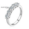 Houtros 3mm Moissanite Rings for Women S Sier 7 Stone Engagement Wedding Sparkling Diamond Ring Fine Jewelry Gift